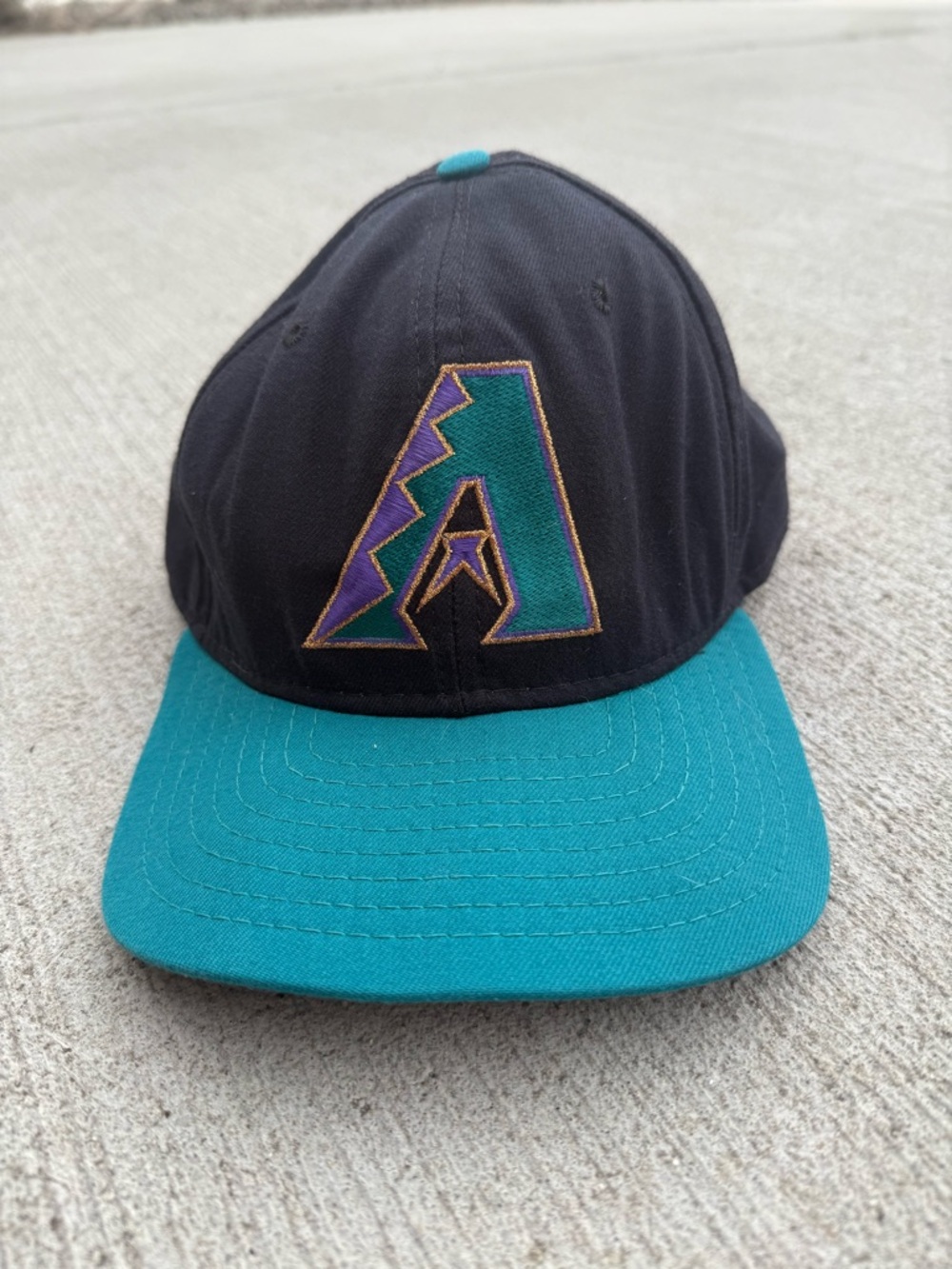 Vintage Arizona Diamondbacks Snapback Hat New Era Pro Model MLB USA Teal Cap 90s